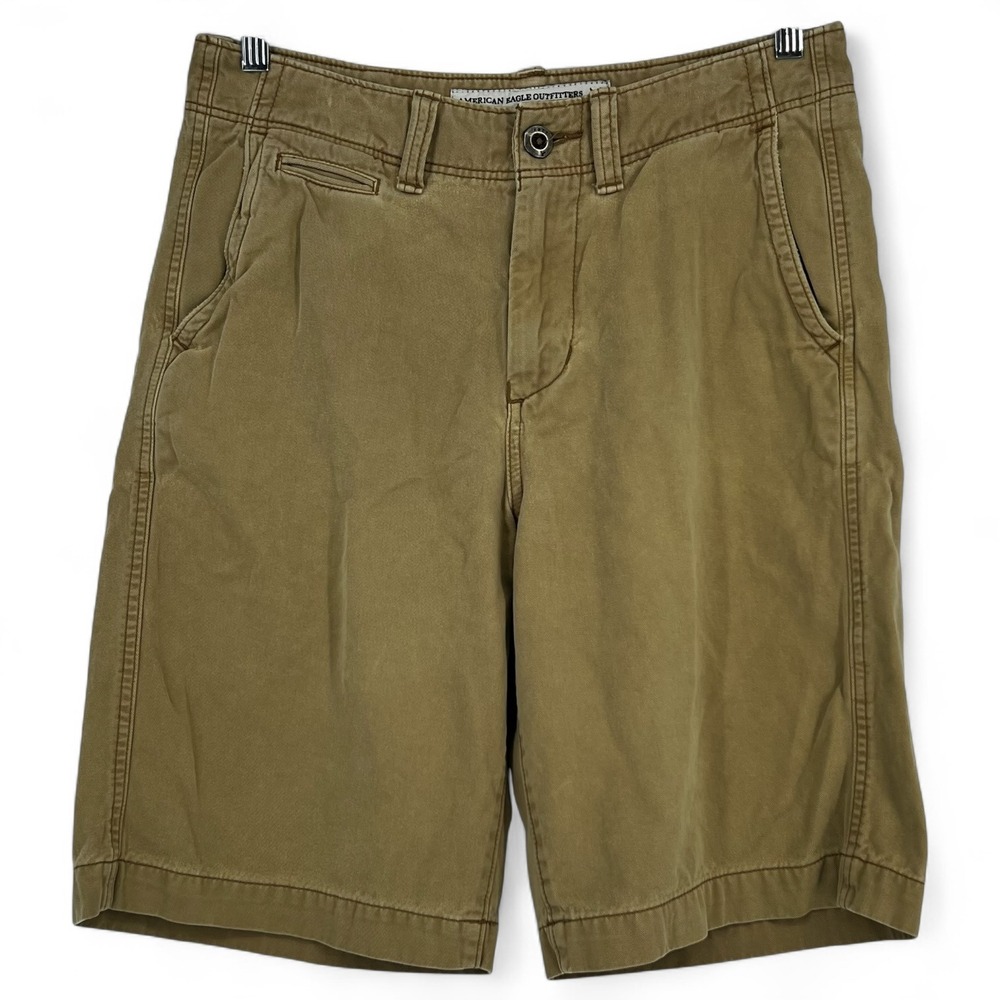 American Eagle Outfitters Longboard Khaki Shorts Mens 30 Tan Cotton Twill